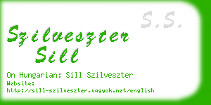 szilveszter sill business card